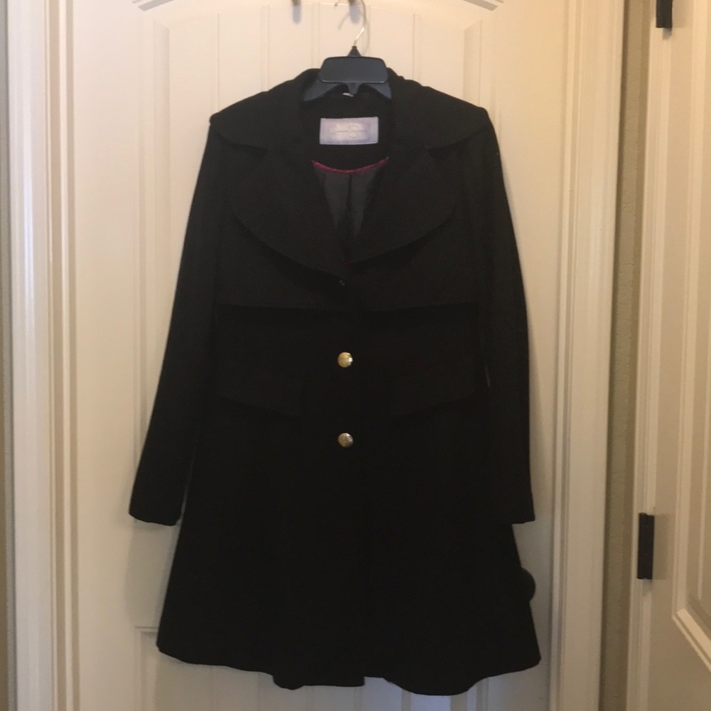 Black wool winter coat by Jessica Simpson